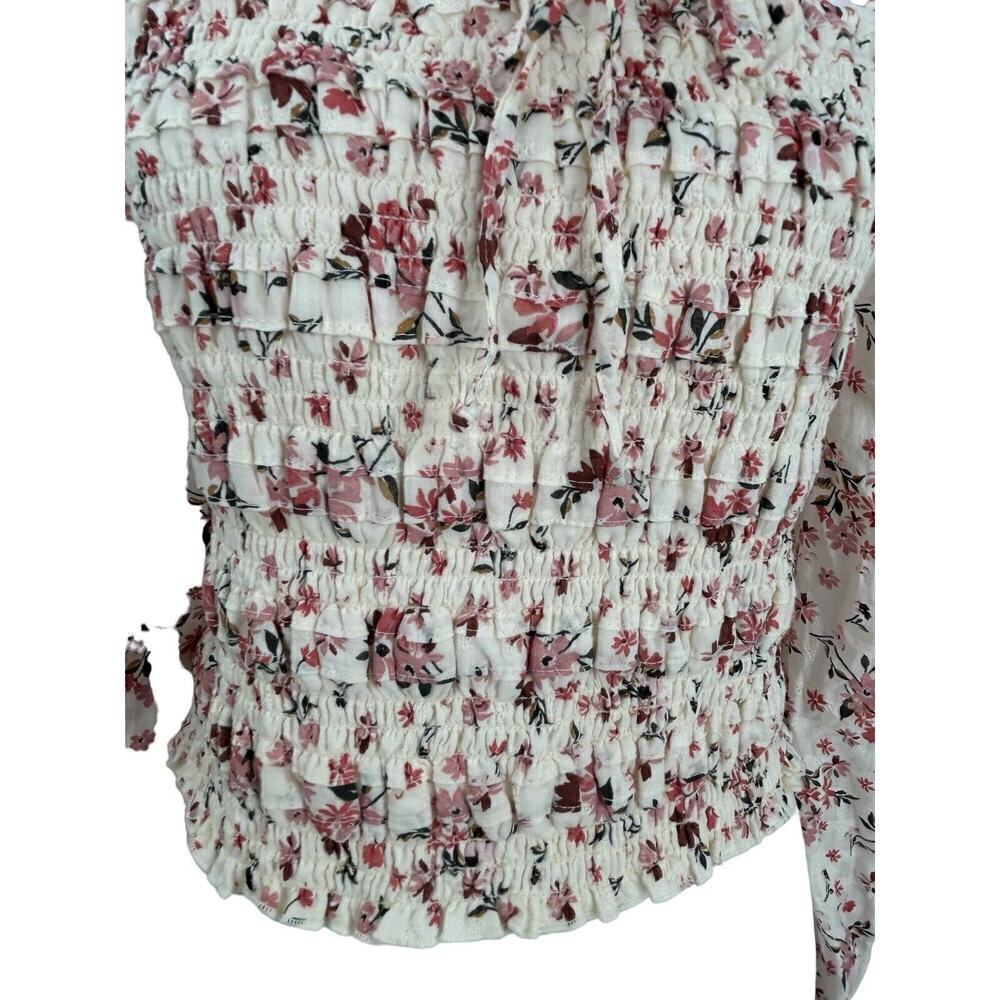 American Eagle Puff Square Neck Ruched Floral Crop Cottagecore Size Large - Picture 6 of 16